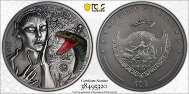 2015 $10 Medusa Antique Finish MS69