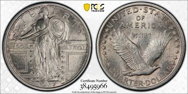 1917 25C Type 1 MS62FH