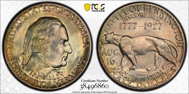 1927 50C Vermont MS66