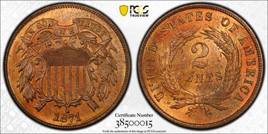 1871 2C MS64RD