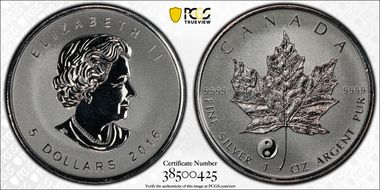 2016 $5 ML Yin Yang Privy SP69