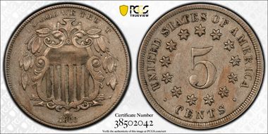 1868 5C AU50