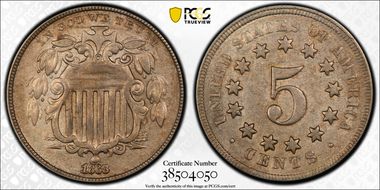 1868 5C AU50