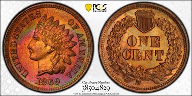 1869 1C MS66RB