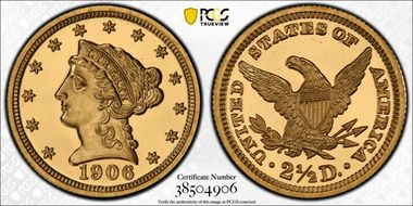 1906 $2.50 PR68CAM
