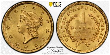 1854 G$1 Type 1 MS67