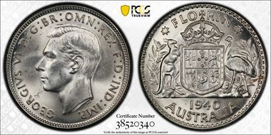 1940(m) Florin KM-40  Ag MS64+