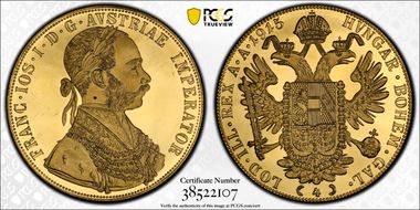 "1915" 4 Duc Au Restrike PR65DCAM