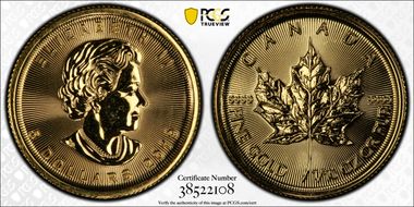 2019 $5 Maple Leaf/Au MS68