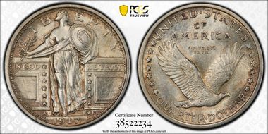 1917 25C Type 1 MS62FH