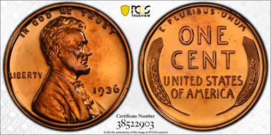 1936 1C Brilliant PR66RD