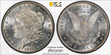 1890-CC $1 Tailbar MS64+