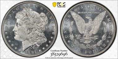 1887 $1 MS65PL