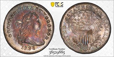 1798 $1 Large Eagle AU55