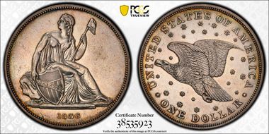 1836 $1 J-60 Restrike, Alignment III PR55