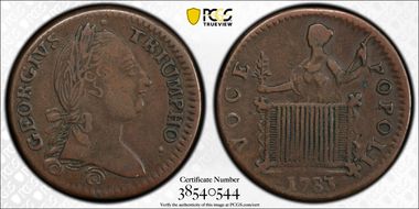 1783 Tkn 1/2P Georgivs Triumpho VF35BN