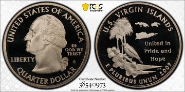 2009-S 25C U.S. Virgin Islands PR70DCAM