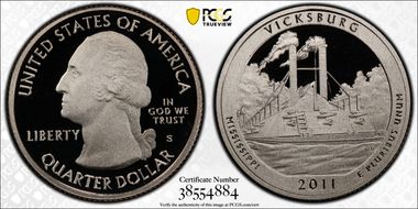 2011-S 25C Vicksburg NP PR70DCAM