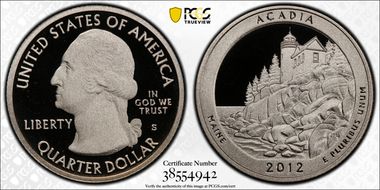 2012-S 25C Acadia NP PR70DCAM