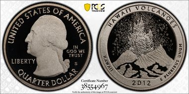 2012-S 25C Hawaii Volcanoes NP PR70DCAM