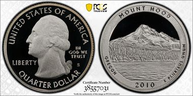 2010-S 25C Mount Hood NP - Silver PR70DCAM