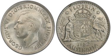 1952(m) Florin KM-48  Ag MS64