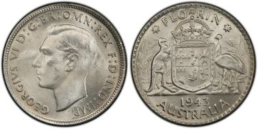 1943(m) Florin KM-40  Ag MS65