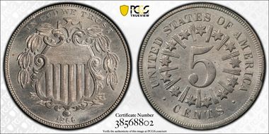 1866 5C Rays MS65