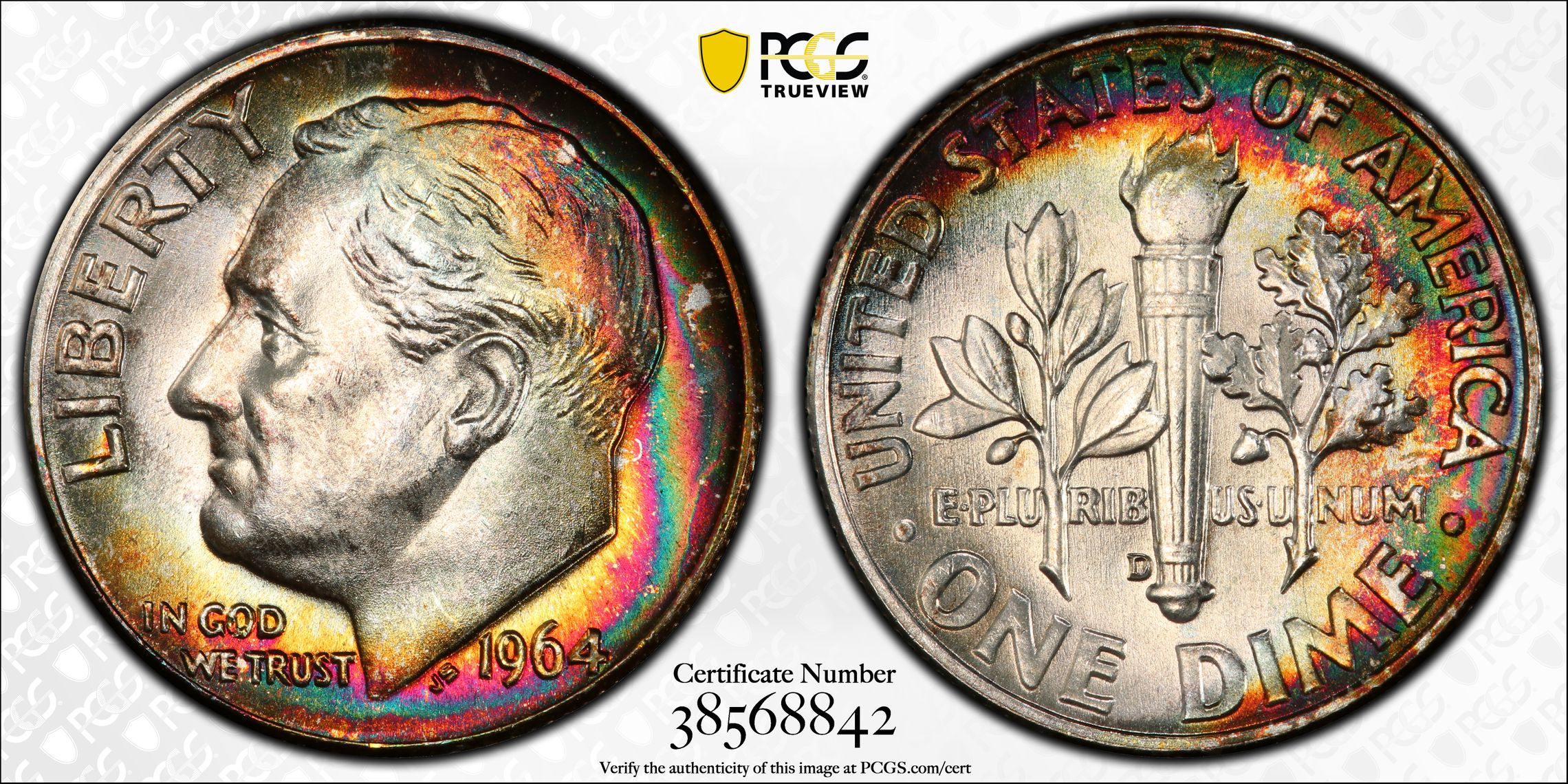 PCGS 钱币信息| 认证编号#38568842 - 1964-D The United States of