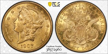 1907 $20 Liberty MS61