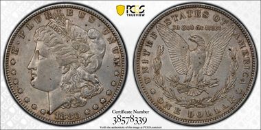 1880 $1 VAM 11, Checkmark AU53