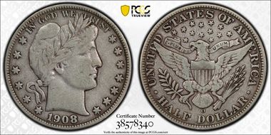 1908-O 50C VF25