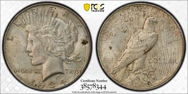 1934-D $1 AU58