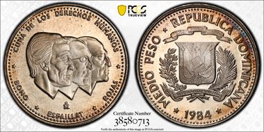 1984-Mo 1/2 P KM-62.1a Ag PR67DCAM