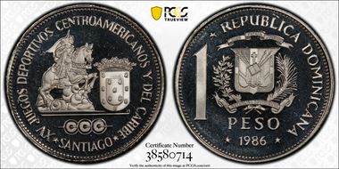 1986 Peso KM-65 Ni/Steel PR68DCAM