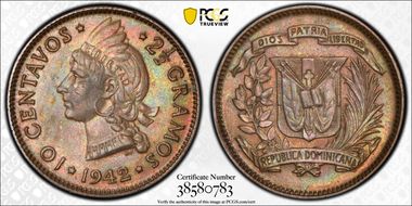 1942 10C MS63