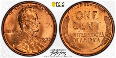 1933-D 1C MS66RD