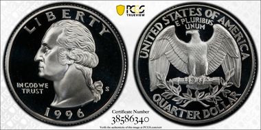 1996-S 25C Silver PR70DCAM