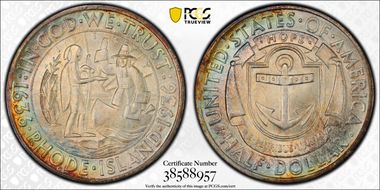 1936-D 50C Rhode Island MS67