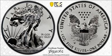 2019-W $1 Silver Eagle Enhanced Rev PR Pride of Two Nations, U.S. Set PR69