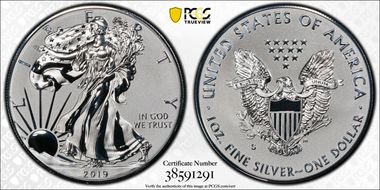 2019-S $1 Silver Eagle Enhanced Rev PR First Strike PR70