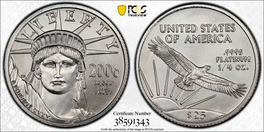 2006 $25 Statue of Liberty MS70