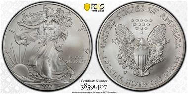 2008-W $1 Burnished Silver Eagle Reverse of 2007 SP70