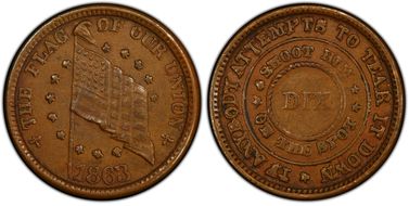 1863 CWT F-209/414a, Shoot on the Spoot AU53BN