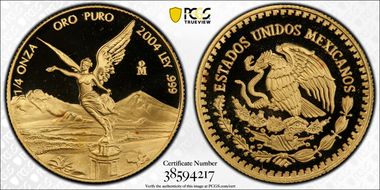 2004-Mo 1/4 oz Libertad Gold PR69DCAM