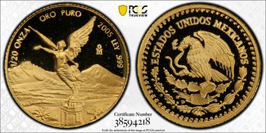 2005-Mo 1/20 oz Libertad Gold PR69DCAM