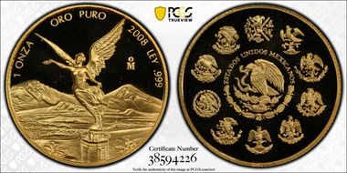 2008-Mo Onza Libertad Gold PR69DCAM