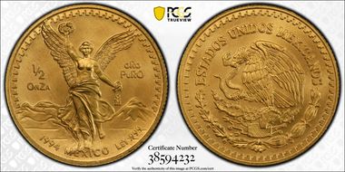 1994-Mo 1/2 oz Libertad Au MS69