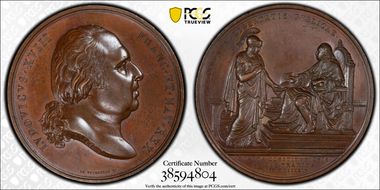1814 Medal Collignon-36 Bronzed AE Constitutional Charter SP63