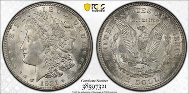 1921 $1 Morgan MS65
